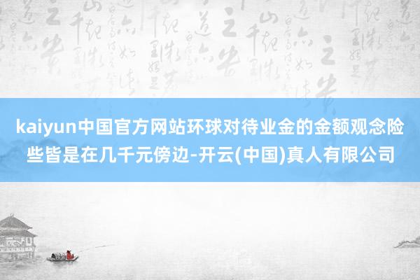 kaiyun中国官方网站环球对待业金的金额观念险些皆是在几千元傍边-开云(中国)真人有限公司