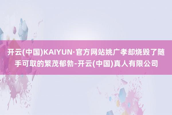 开云(中国)KAIYUN·官方网站姚广孝却烧毁了随手可取的繁茂郁勃-开云(中国)真人有限公司