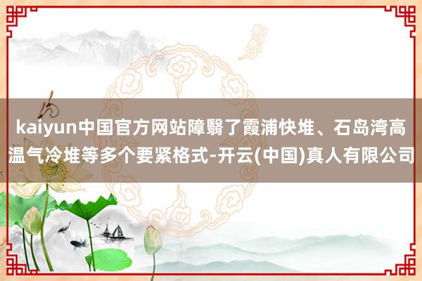 kaiyun中国官方网站障翳了霞浦快堆、石岛湾高温气冷堆等多个要紧格式-开云(中国)真人有限公司