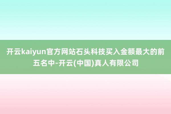 开云kaiyun官方网站石头科技买入金额最大的前五名中-开云(中国)真人有限公司