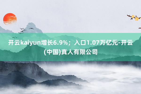 开云kaiyun增长6.9%；入口1.07万亿元-开云(中国)真人有限公司