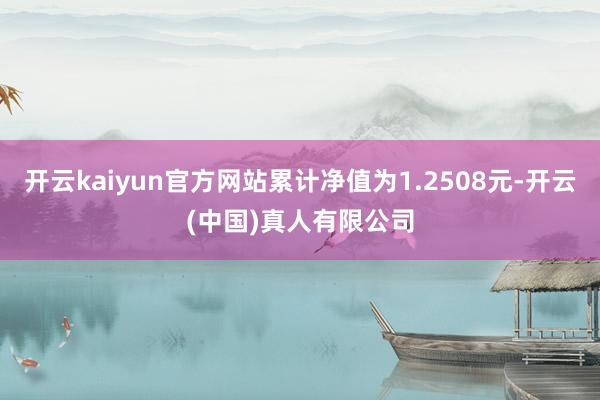 开云kaiyun官方网站累计净值为1.2508元-开云(中国)真人有限公司