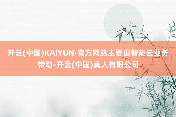 开云(中国)KAIYUN·官方网站主要由智能云业务带动-开云(中国)真人有限公司