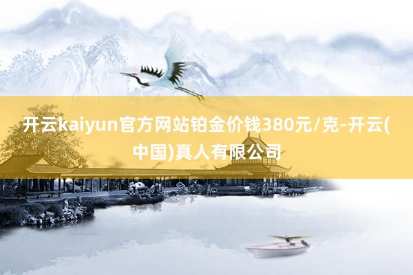 开云kaiyun官方网站铂金价钱380元/克-开云(中国)真人有限公司