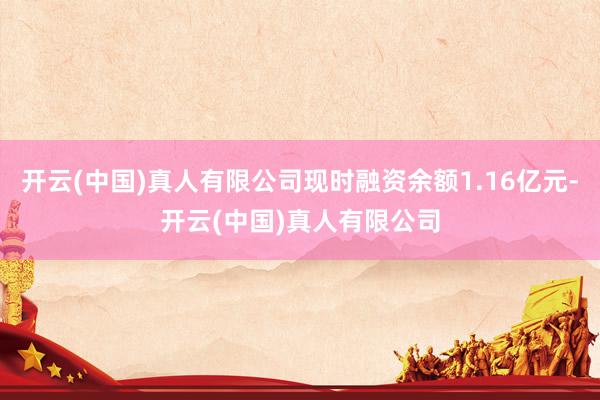 开云(中国)真人有限公司现时融资余额1.16亿元-开云(中国)真人有限公司