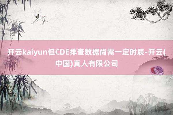开云kaiyun但CDE排查数据尚需一定时辰-开云(中国)真人有限公司