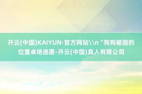开云(中国)KAIYUN·官方网站\n“狗狗被困的位置卓绝逃匿-开云(中国)真人有限公司