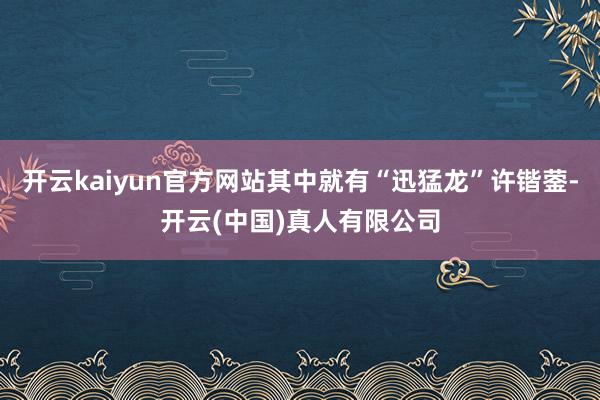 开云kaiyun官方网站其中就有“迅猛龙”许锴蓥-开云(中国)真人有限公司