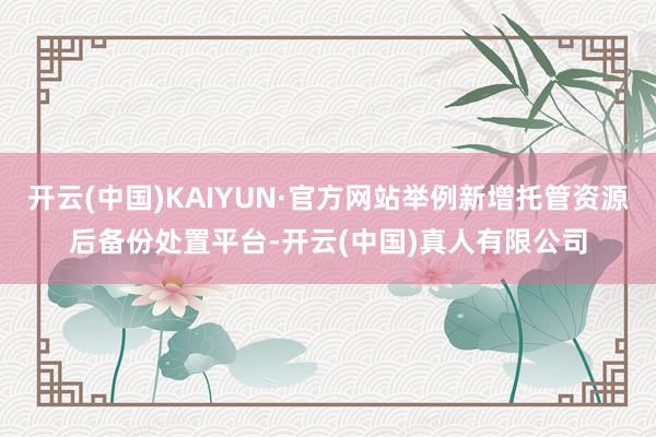 开云(中国)KAIYUN·官方网站举例新增托管资源后备份处置平台-开云(中国)真人有限公司