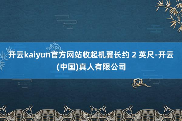 开云kaiyun官方网站收起机翼长约 2 英尺-开云(中国)真人有限公司