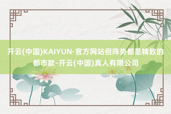 开云(中国)KAIYUN·官方网站但阵势都是精致的都市款-开云(中国)真人有限公司